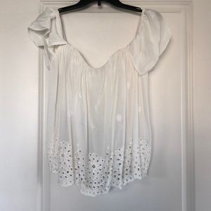 Crop off shoulder white too
